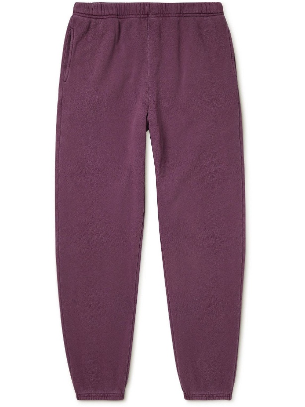 Photo: Les Tien - Tapered Garment-Dyed Cotton-Jersey Sweatpants - Purple