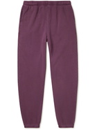 Les Tien - Tapered Garment-Dyed Cotton-Jersey Sweatpants - Purple