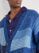 Kartik Research - Patchwork Cable-Knit Wool Cardigan - Blue