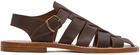 De Bonne Facture Brown Leather Fisherman Sandals