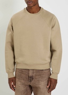 Ami Paris Logo Cotton Sweatshirt Beige