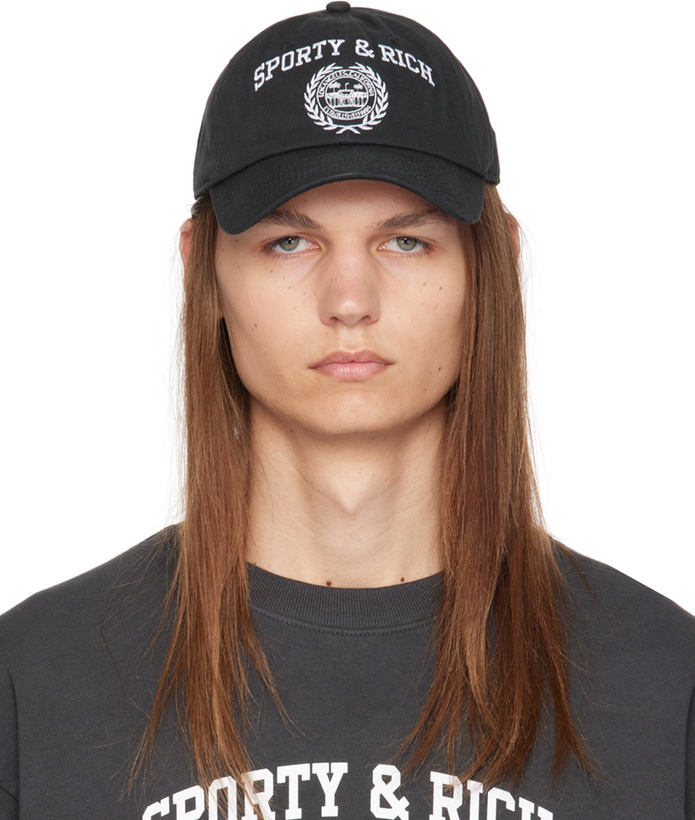Photo: Sporty & Rich Black Varsity Crest Cap