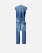 Pinko Sleeveless Denim Jumpsuit Mid Wash