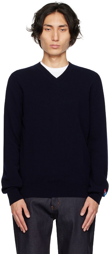 Photo: COMME des GARÇONS PLAY Navy Invader Edition Sweater