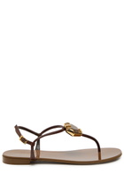 Giuseppe Zanotti Ganass 10 Jewel-embellished Leather Sandals Brown