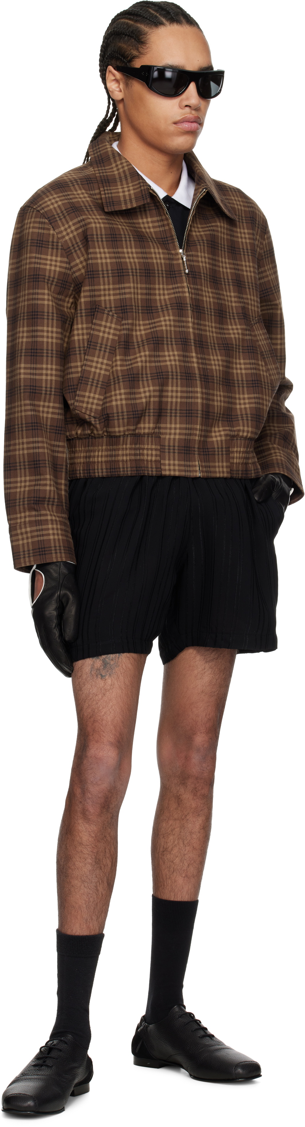 Ernest W. Baker Brown Check Harrington Jacket Ernest W. Baker