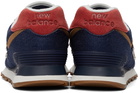 New Balance Navy & Brown Denim 574 Sneakers