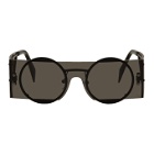Yohji Yamamoto Black Rectangular Sunglasses
