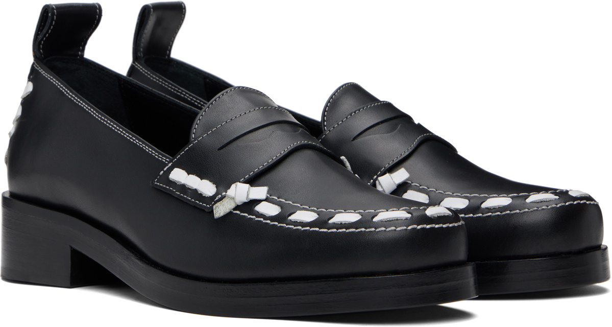 Stefan Cooke Black Leather Loafers