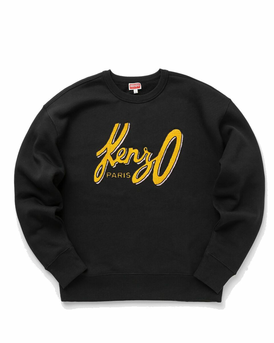 Photo: Kenzo Archive Oversize Logo Sweater Black - Mens - Sweatshirts