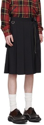 UNDERCOVER Black Pleated Skirt