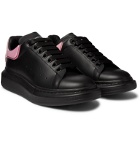 Alexander McQueen - Exaggerated-Sole Rubber-Trimmed Leather Sneakers - Black