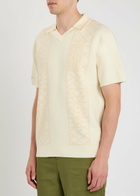 Malbon Habana Patterned Cotton-blend Polo Shirt Cream