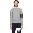 Thom Browne Grey Merino Milano Stitch 4-Bar Sweater