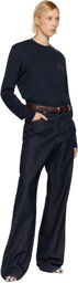 AMI Paris Brown Ami de Coeur Buckle Belt