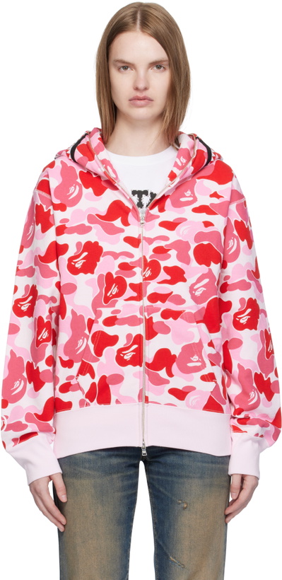 Photo: BAPE Pink ABC Camo Shark Full Zip Hoodie