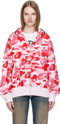 BAPE Pink ABC Camo Shark Full Zip Hoodie