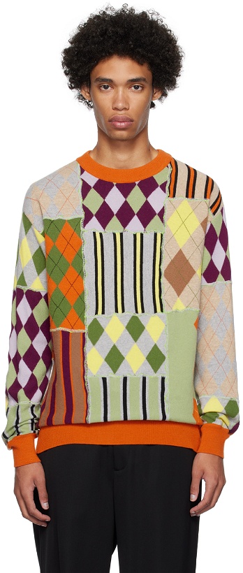 Photo: Moschino Multicolor Patchwork Sweater
