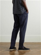 Altea - Martin Tapered Linen Drawstring Trousers - Blue