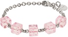 Marni Silver & Pink Dice Charm Bracelet