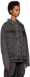 We11done Black Oversized Denim Jacket