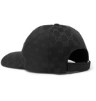 Gucci - Leather-Trimmed Monogrammed Canvas Baseball Cap - Black
