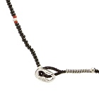 Mikia Men's Beaded Necklace in Black/White