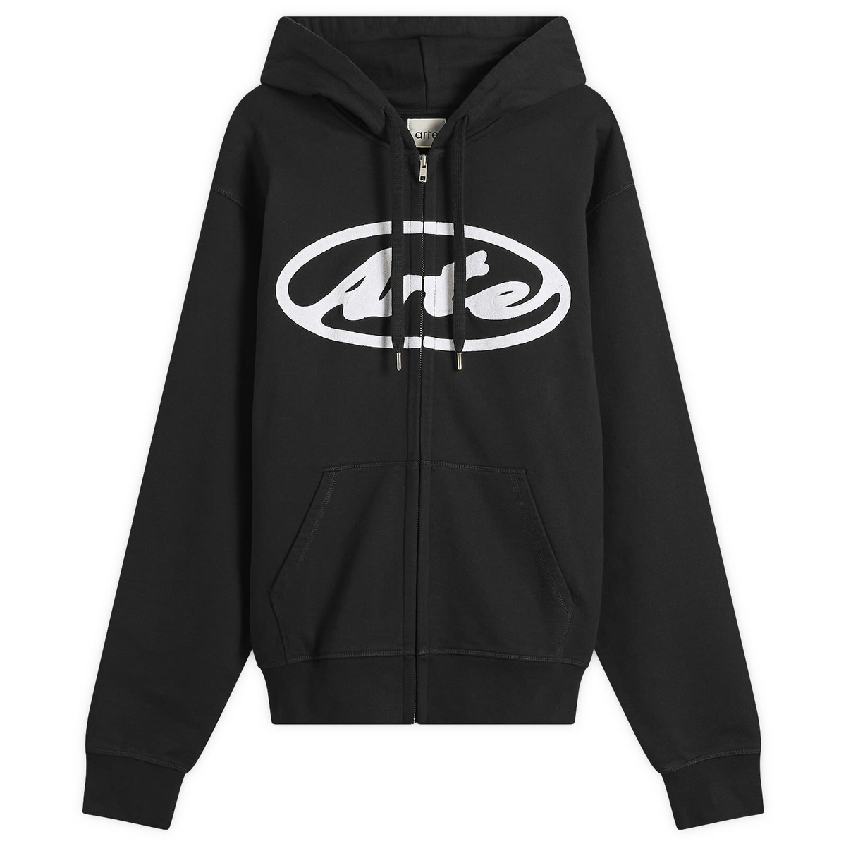 Arte Men's Circle Logo Zip Hoodie in Black