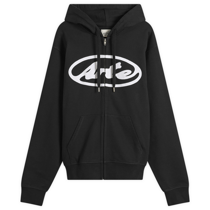 Photo: Arte Men's Circle Logo Zip Hoodie in Black