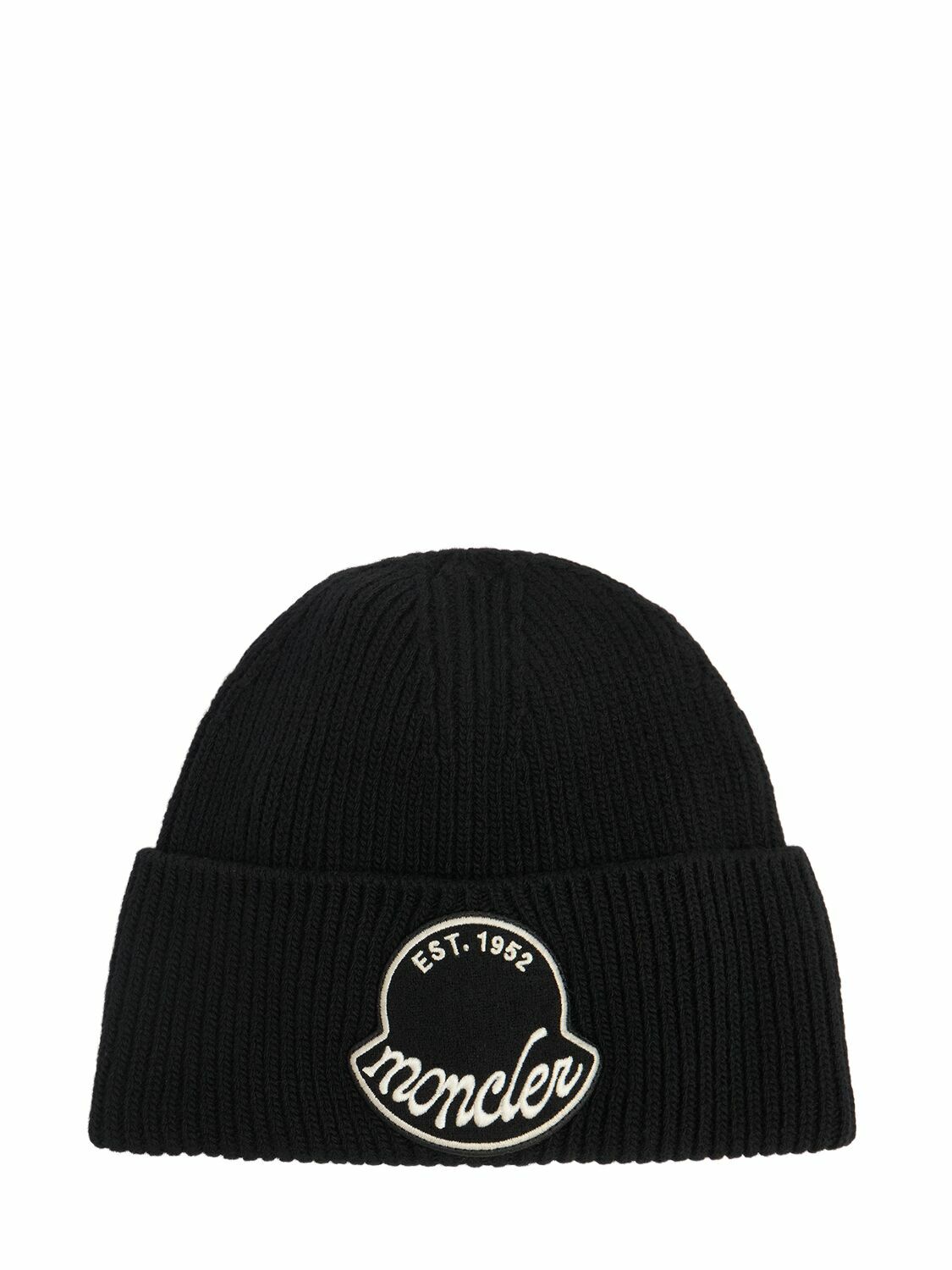 【関税＆送料込み】Moncler Logo Wool Beanie Moncler logo-patch Wool Beanie Hat | Neutrals | FARFETCH CA