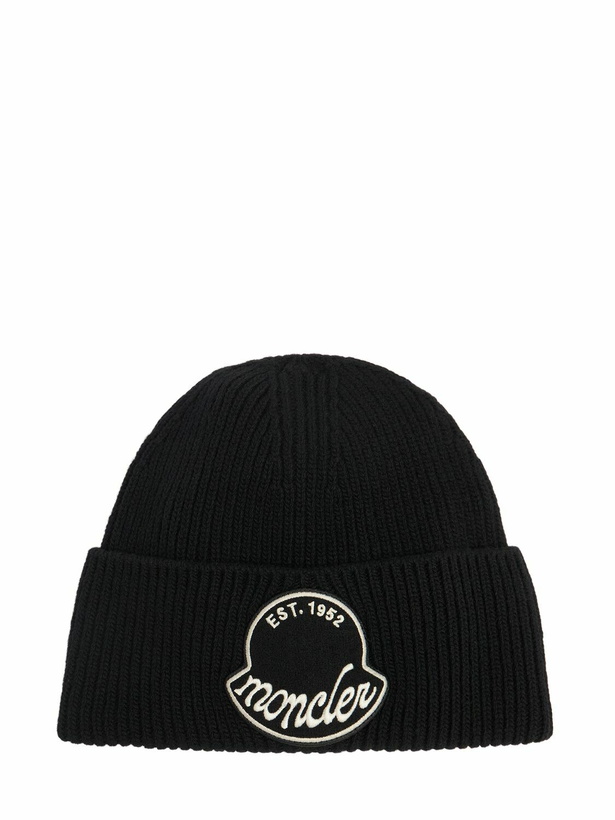 Photo: MONCLER Logo Patch Wool Beanie