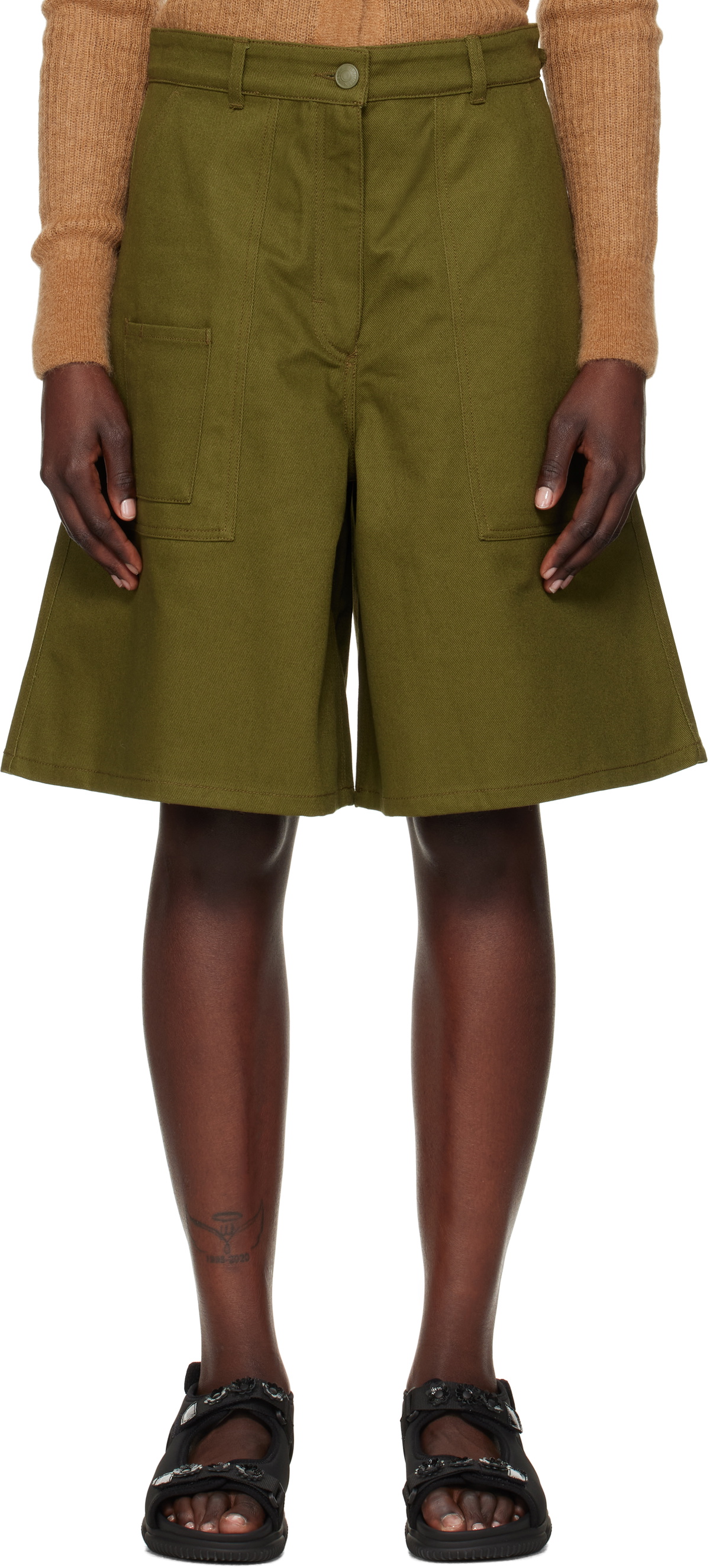 Cecilie Bahnsen Green Annika Denim Shorts