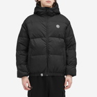 Men's AAPE Now Camo Badge Hooded Down Jacket in Black