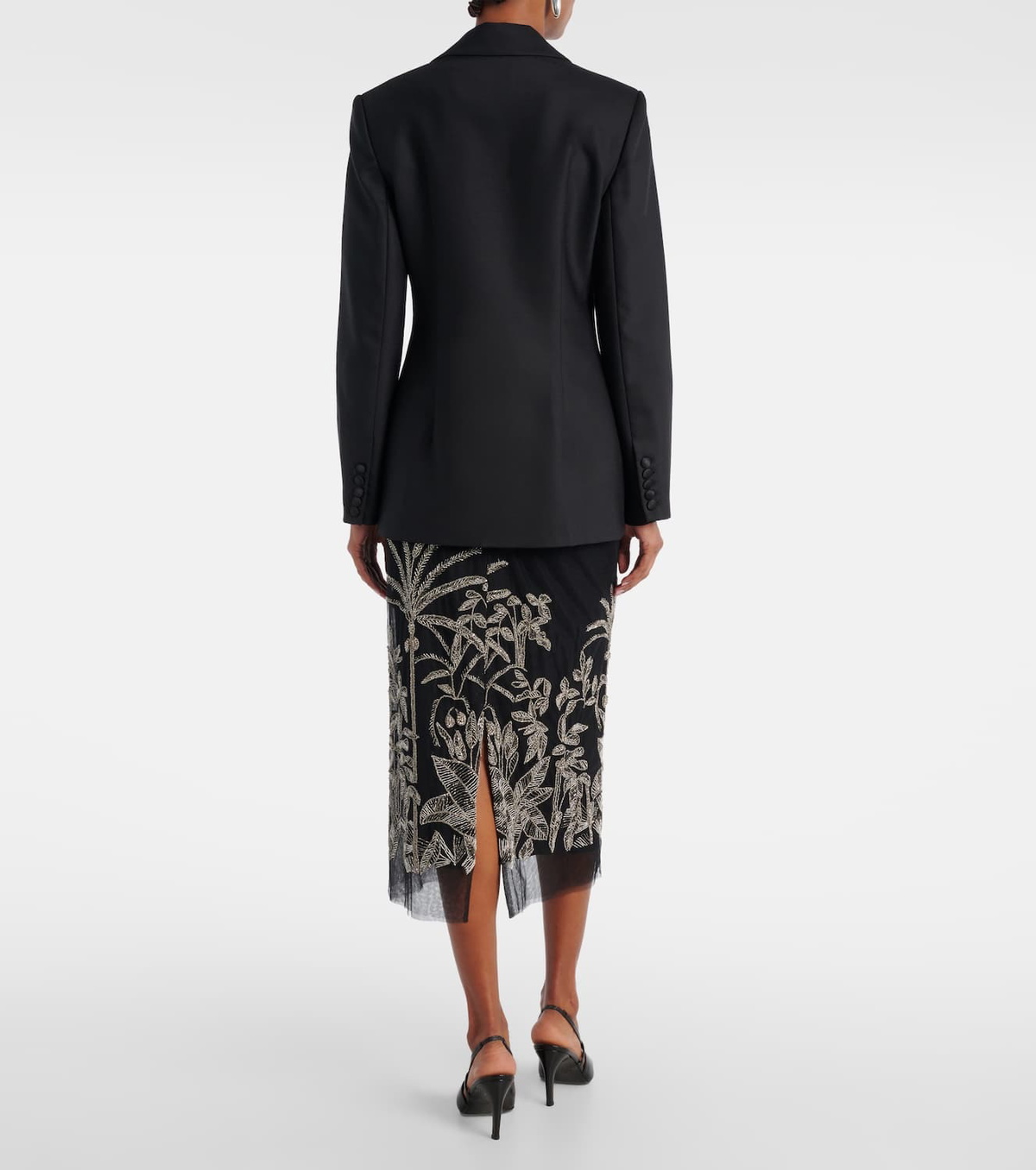 Costarellos Lesia embellished wool-blend blazer