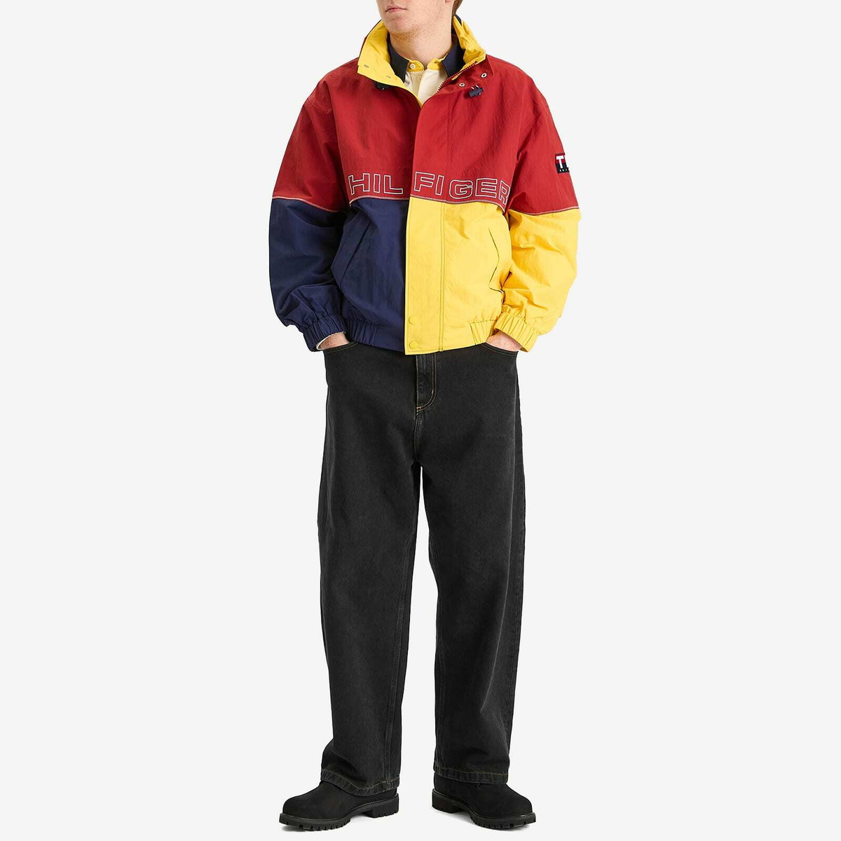 Tommy Jeans Men's Gi Sailing Colour Block Regatta Jacket in Red