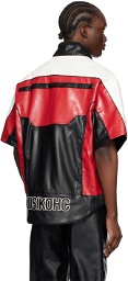KUSIKOHC Black & Red Rider Faux-Leather Jacket