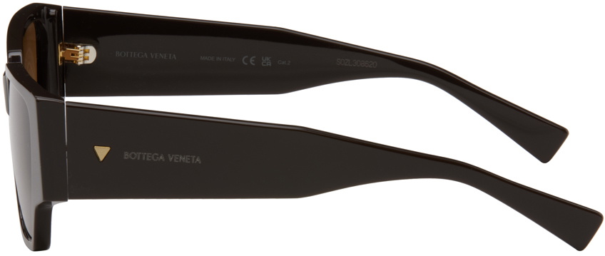 Bottega Veneta Brown Bold Triangle Stud Squared Sunglasses Bottega