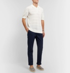 Frescobol Carioca - Striped Merino Wool Polo Shirt - Neutrals