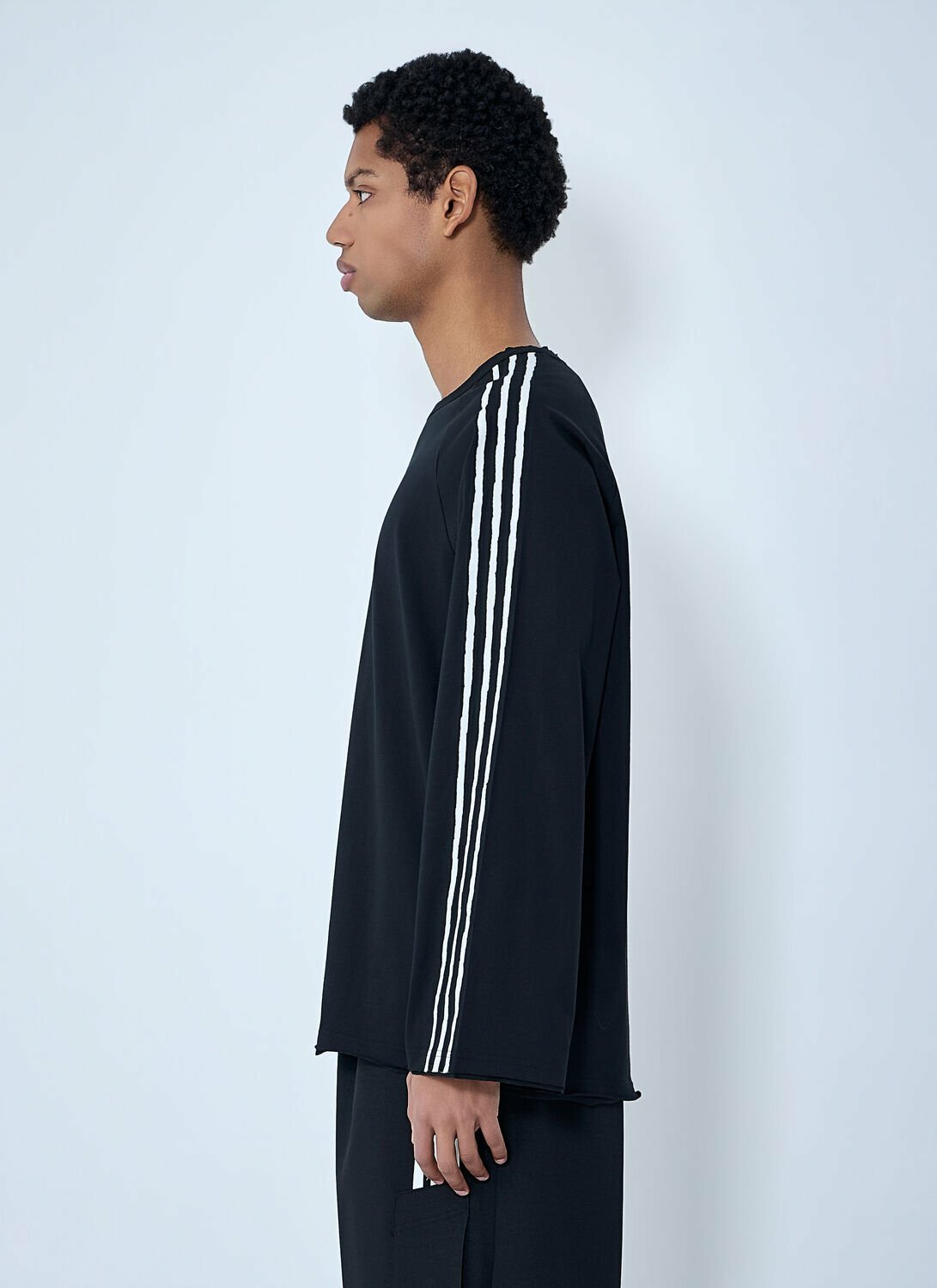 Y-3 Striped Shoulder Cotton T-Shirt
