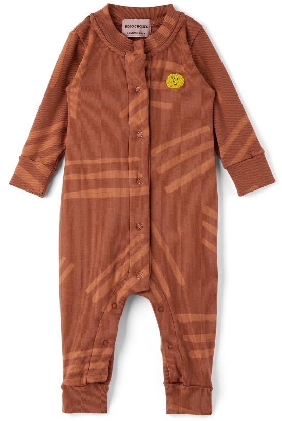Photo: Bobo Choses Baby Burgundy Scratch All Over Jumpsuit