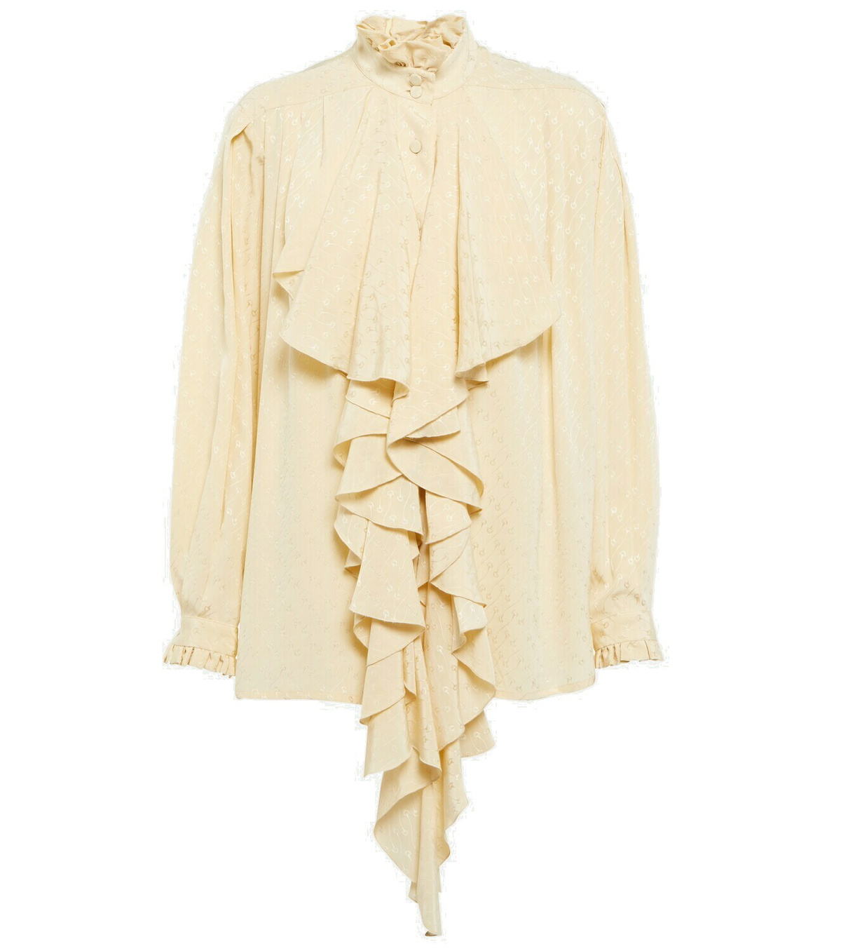 Gucci - Ruffle-trimmed jacquard silk shirt Gucci
