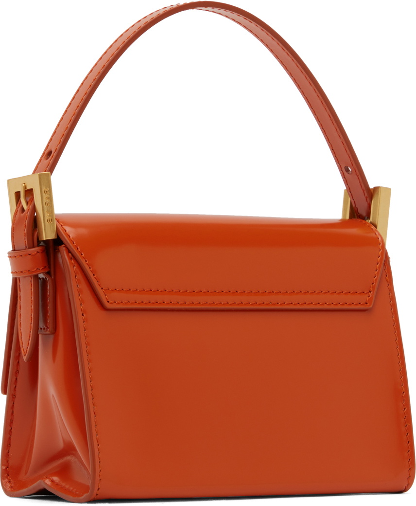 【送料&関税込】BY FAR Orange Leather Mini Handbag BY FAR Mini Rounded top-handle Tote Bag | Orange | FARFETCH