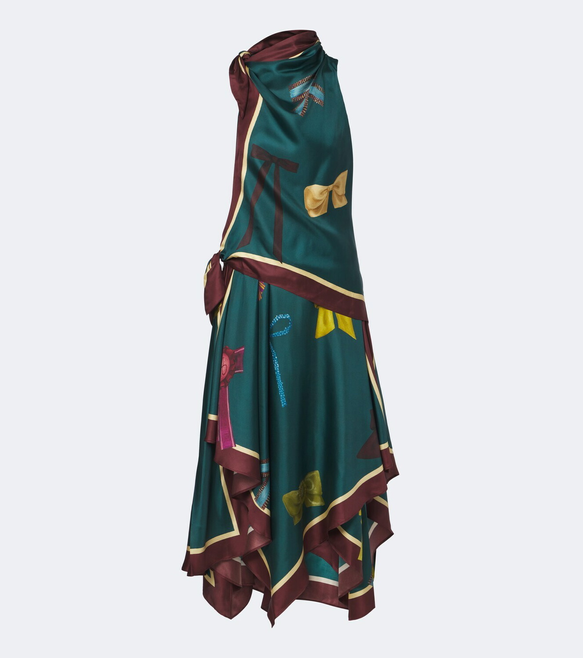 Alémais Rosette printed silk twill midi dress