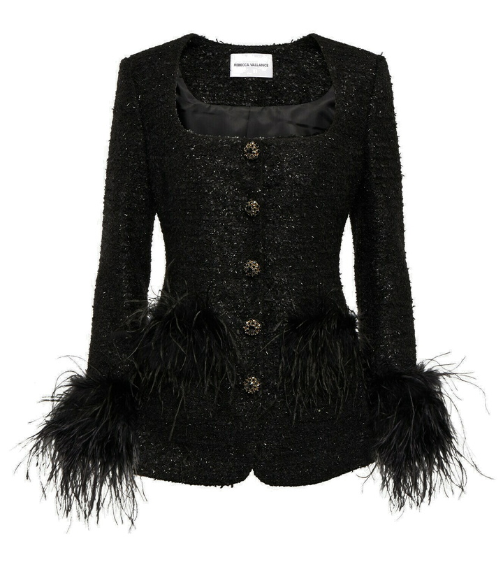 Photo: Rebecca Vallance Jourdan feather-trimmed jacket