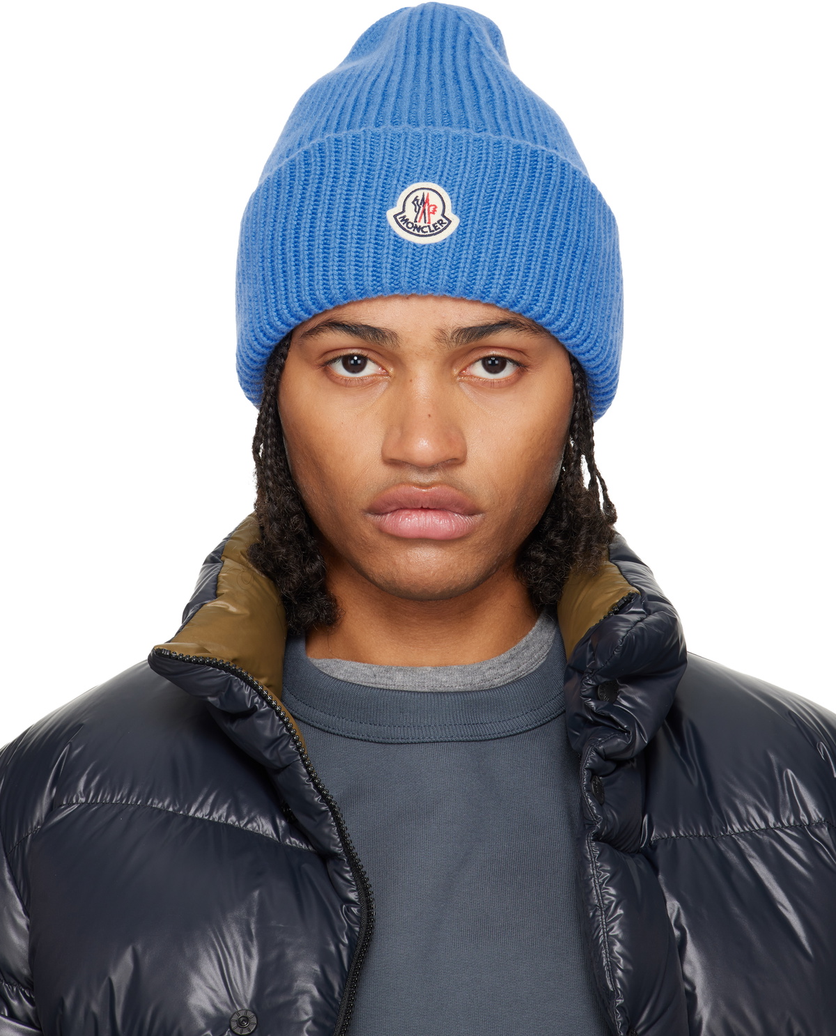 Moncler Men's Genius x Fragment Beanie in Off White Moncler