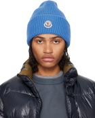Moncler Blue Wool & Cashmere Beanie