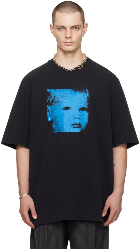 Photo: Still Kelly Black Crewneck Baby Face T-Shirt