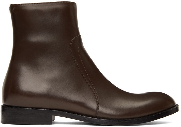 Photo: Maison Margiela Brown Leather Zip Boots