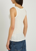 Mother The Runner Up Ribbed Cotton Tank White