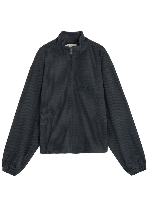 Photo: Honor The Gift Textured Knit Quarter-zip Sweatshirt Black